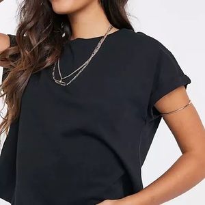 Mango organic cotton boxy t-shirt in black